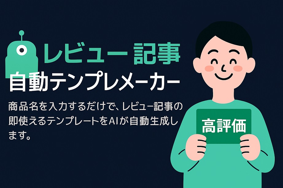 稼ぐためのレビューの“型”をAIが自動生成！テンプレメーカー始動