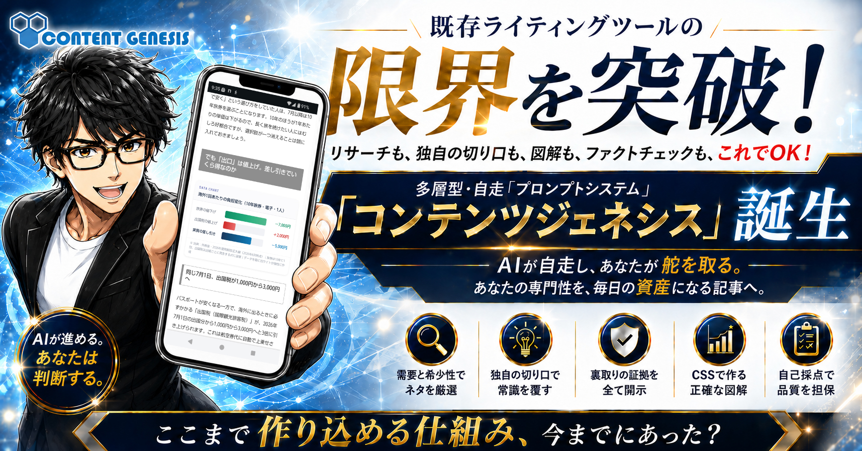 コンテンツ ジェネシス（Agent型自律ループで自走する次世代記事制作システム）