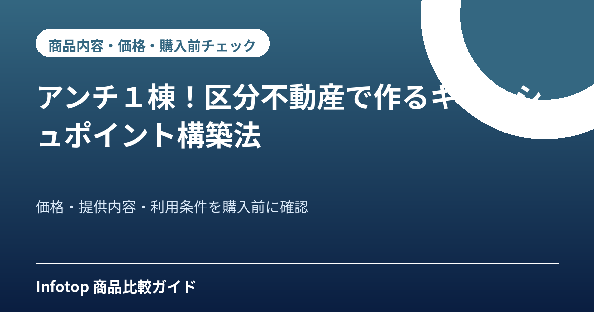 アンチ１棟！区分不動産で作るキャッシュポイント構築法