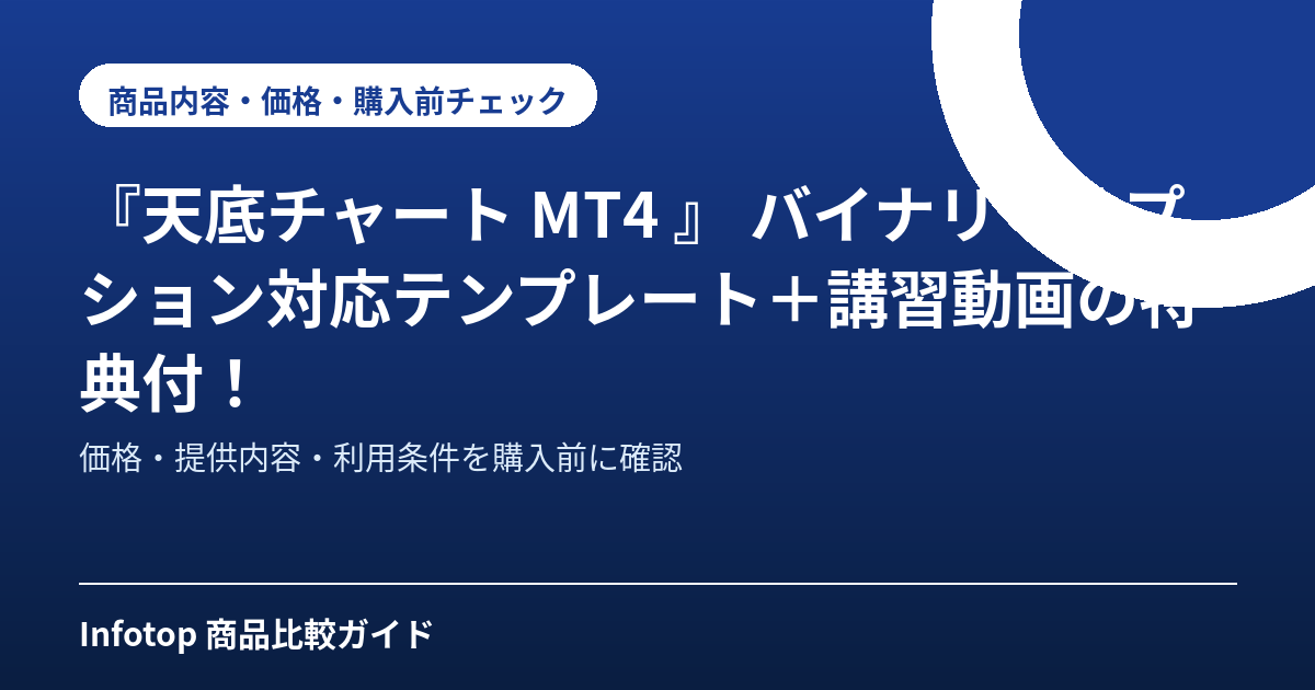 『天底チャート MT4 』 バイナリーオプション対応テンプレート＋講習動画の特典付！