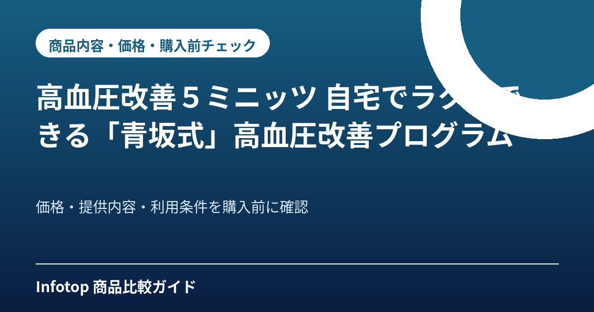 高血圧改善５ミニッツ 自宅でラクにできる「青坂式」高血圧改善プログラム