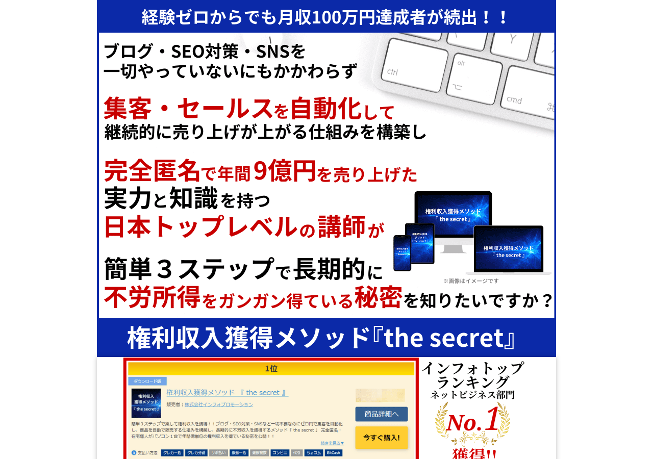 権利収入獲得メソッド 『 the secret 』